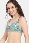 Rosaline Padded Wired Medium Coverage T-Shirt Bra - Dawn Blue — thumbnail 3
